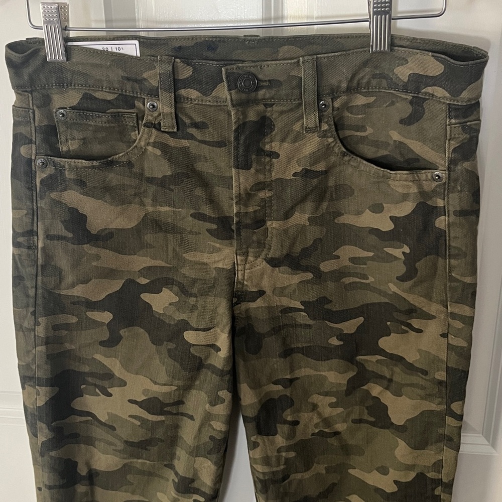 GAP Olive Camouflage True Skinny High Rise Jeans Sz 30, 10 Long length. - Picture 2 of 5